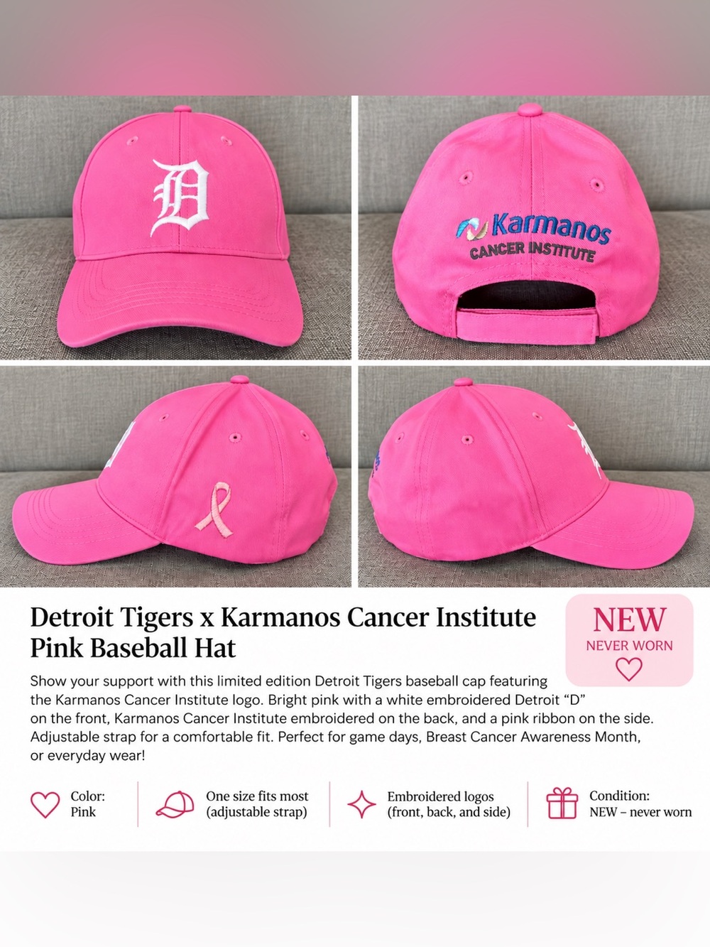 Detroit Tigers x Pink Baseball Hat
